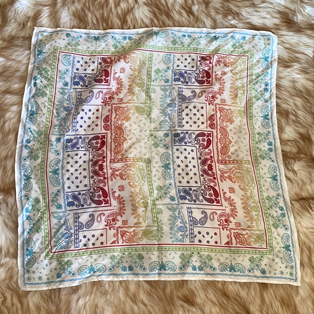 American Eagle rainbow paisley bandana